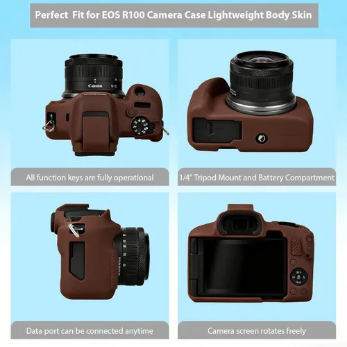 Miniatura 5 de Funda para Cámara Canon EOS R100, Funda Protectora de Silicona Suave, Antiarañazos, Funda Ajustada Delgada con Protector de Pantalla, Accesorios