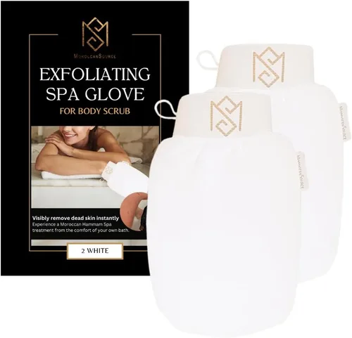 Miniatura 10 de MoroccanSource - Guantes exfoliantes para el cuerpo, removedor de piel muerta, guante de ducha para limpieza de piel muerta y limpieza profunda