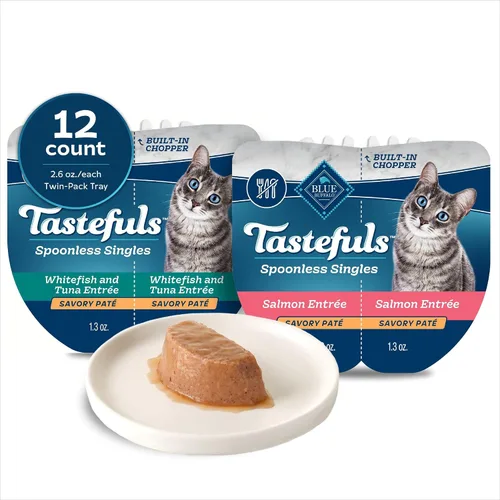 Miniatura 9 de Blue Buffalo Tastefuls Spoonless Singles - Alimento húmedo para gatos adultos, plato principal de pavo, tazas perfectamente porcionadas en (24)