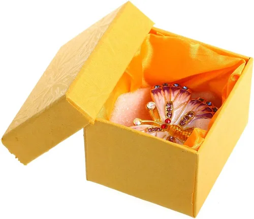 Miniatura 7 de YU FENG Caja de baratijas de mariposa con bisagras, pequeña joyería con bisutería, estatuilla de regalo coleccionable (caja de baratijas ii)