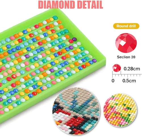 Miniatura 6 de Kit de pintura de diamante 5D por números para adultos y niños, kits de pintura de diamante de paloma redonda de taladro completo, kits de arte