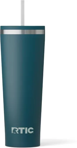 Miniatura 43 de RTIC Vaso Térmico Diario de 20 onzas de Acero Inoxidable Portátil con Aislamiento, Taza de Café de Viaje con Pajita, Forro de Cerámica, Tapa