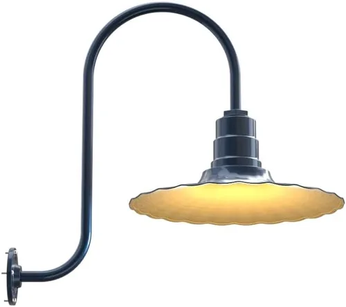 Miniatura 42 de Steel Lighting Co. Highland Park - Luz de granero Montada en la pared al aire libre Onda radial de 16 pulgadas Brazo recto de 11 pulgadas
