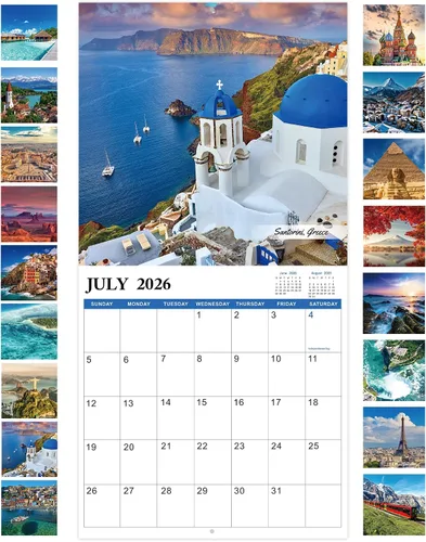 Miniatura 2 de Calendario de pared 2026, 12 meses de enero de 2026 a diciembre de 2026, cuadrado mensual, 12 x 24 pulgadas (abierto), con papel grueso