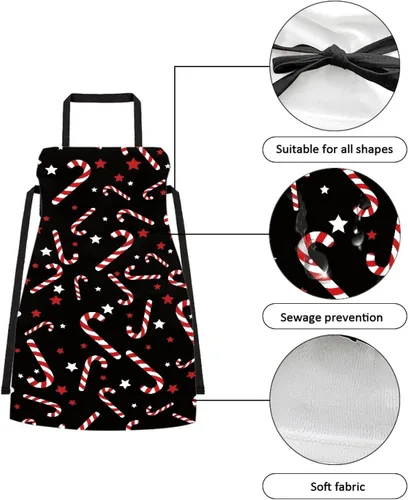 Miniatura 4 de Dreaweet Delantal de cocina unisex con cuello ajustable de Navidad