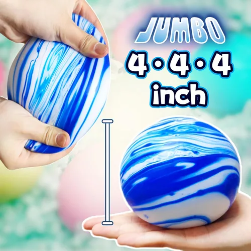 Miniatura 4 de Pelotas Gigantes Antiestrés para Niños y Adultos - Pelotas de Masa Jumbo Esponjosas Juguete Fidget - Tirar, Estirar y Apretar Pelota Antiestrés