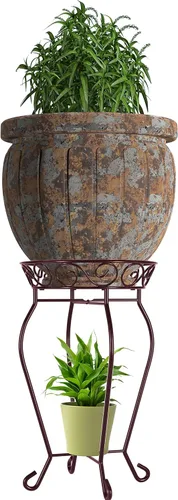 Miniatura 8 de Yimobra Soporte alto para plantas para interiores y exteriores, soporte de metal para plantas de flores de 200 libras, soporte de hierro resistente