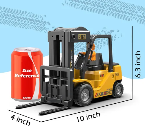 Miniatura 6 de Carretilla elevadora a control remoto, 2 en 1, horquilla y gancho de elevación transformable, juguete de carretilla elevadora para niños, carretilla