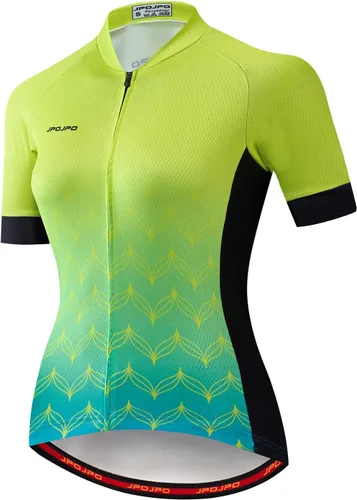 Miniatura 165 de Camiseta de ciclismo para mujer, manga corta y pantalones cortos de ciclismo acolchados para verano
