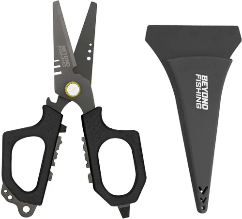 Miniatura 10 de Beyond Fishing - Tijeras de pesca profesionales de 6.5 pulgadas, cuchillas dentadas dobles, tijeras de línea trenzada de pesca con revestimiento