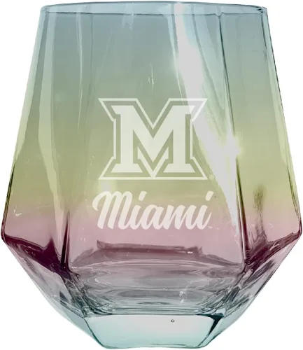 Miniatura 4 de Miami University of Ohio - Copa de vino grabada con corte de diamante, sin tallo, 11.5 onzas, transparente, paquete de 2 unidades Claro