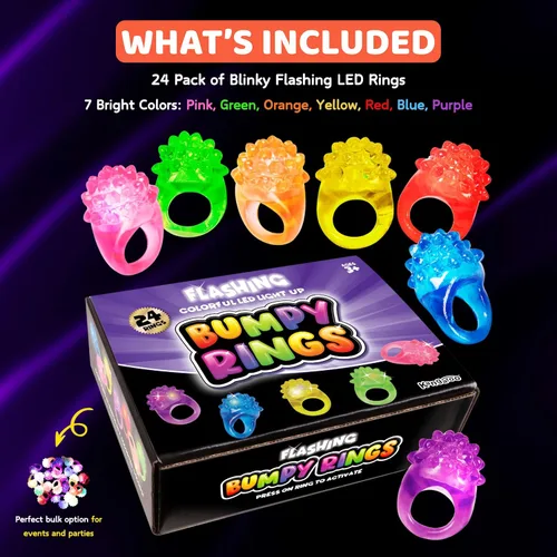 Miniatura 4 de Kangaroo - Lote de 18 anillos intermitentes Led de luz para juguetes