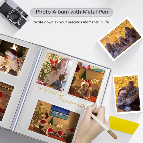 Miniatura 5 de Popotop Álbum de fotos grande autoadhesivo 4x6 5x7 8x10, álbum de recortes DIY, libro de fotos para regalos para mamá, familia, bebé y boda