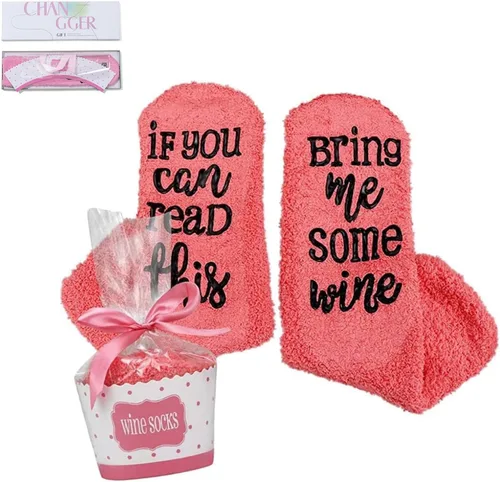Miniatura 54 de CHANGGER Calcetines unisex con texto en inglés "If You Can Read This Bring Me Some Fuzzy Funny Saying Crew Socks Christmas Unisex Gift