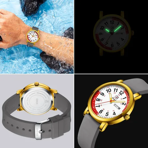 Miniatura 6 de Pulsometer Nurse Watch with Secondhand – Scrub Matching Band Colors for Medical Professionals – Super Easy to Read Dial w/Day and Date Indicator