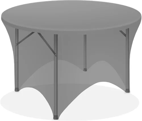 Miniatura 2 de Lann's Linens Mantel redondo de elastano de 5 pies (60 pulgadas), funda elástica y ajustable, color negro