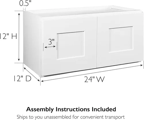 Miniatura 3 de Design House Brookings - Gabinete de pared para cocina, estilo Shaker, sin ensamblar, modelo W2412, 61 cm de ancho x 30,5 cm de profundidad x 30,5