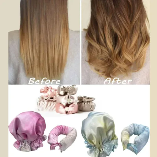 Miniatura 5 de 6 rodillos de pelo para rizos sin calor con gorras de pelo, 3 juegos de rizadores de cabello sin calor, diadema suave para dormir durante la noche