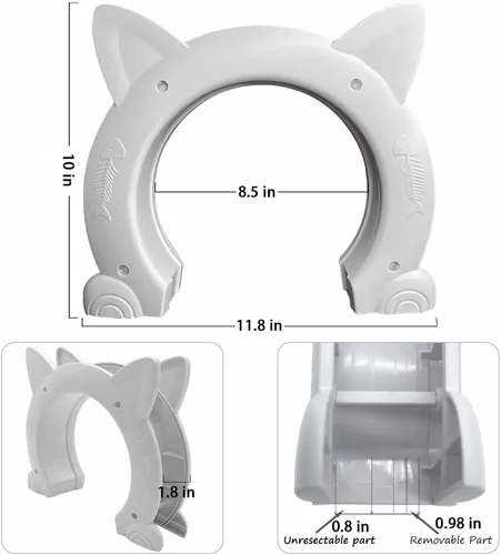 Miniatura 3 de Fhiny Puerta interior de puerta para gatos, puertas de gatitos de 8.5 pulgadas de diámetro sin solapa para pared, duraderas y fáciles de instalar