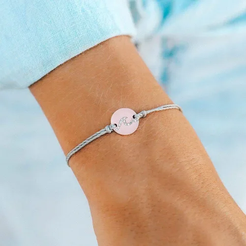 Miniatura 2 de Pura Vida Pulsera de plata u oro rosa con forma de moneda, 100% impermeable, banda ajustable, encanto