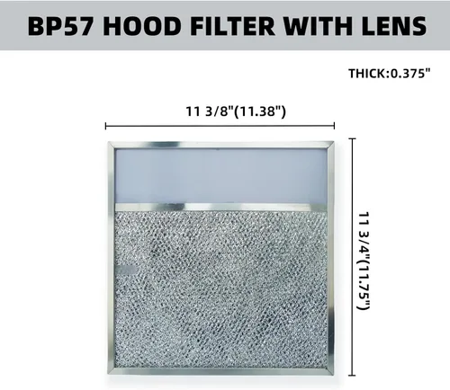Miniatura 2 de BP57 - Filtro de ventilación para campana de estufa con lente de luz, filtro de grasa de escape de cocina, filtro de aire de grasa de 11 3/8