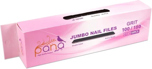 Miniatura 8 de PANA - 10 limas de uñas profesionales de doble cara de tamaño gigante, color negro, grano 100/180, lima de inmersión de uñas, manicura y pedicura