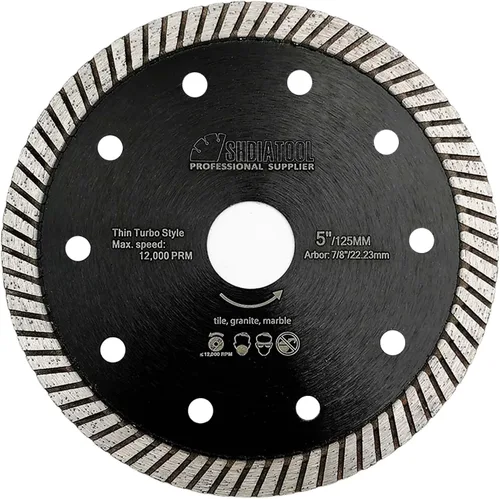 Miniatura 21 de SHDIATOOL Hoja de sierra turbo de diamante de 7 pulgadas, disco de corte súper delgado para azulejos de porcelana y cerámica, rueda de corte