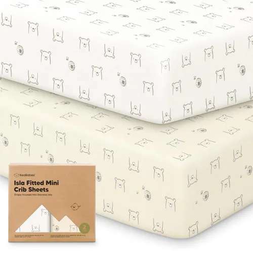 Miniatura 38 de Sábanas ajustadas para Pack and Play - Paquete de 2 sábanas mini para cuna para Pack N Play, colchón 38x26, ropa de cama suave y acogedora
