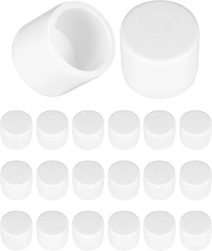 Miniatura 7 de QWORK Tapón de PVC para tubo de extremo, paquete de 20 piezas, 1/2" grado para muebles SCH40, tapón de tubo, conector de enchufe externo, blanco