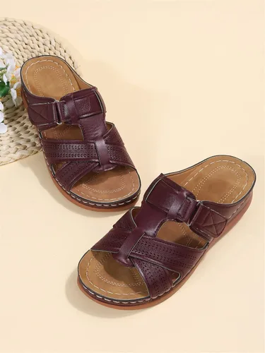 Miniatura 19 de Ladmiple Sandalias ortopédicas florales de moda 2023 con soporte de arco, zapatillas romanas casuales con puntera abierta
