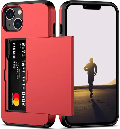 Miniatura 23 de Nvollnoe Funda para iPhone 13 con Portarjetas [Almacena 5 Tarjetas] Funda Cartera de Doble Capa Resistente de Servicio Pesado a Prueba de Golpes