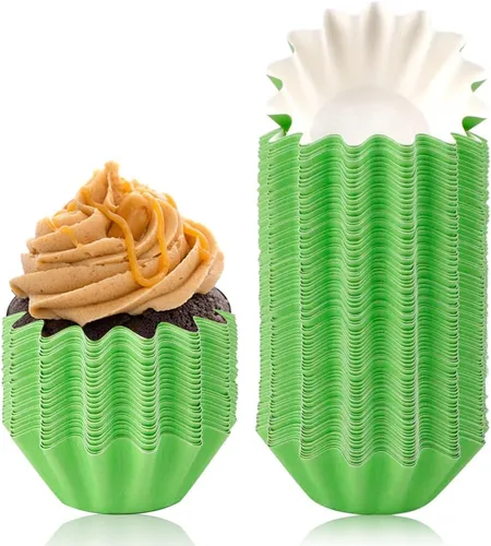 Miniatura 12 de 100 PCS Moldes de Papel Brioche para Hornear Moldes para Cupcakes Papel Antiadherente Recubierto Moldes Estándar para Muffins para Bodas Fiestas Rosa