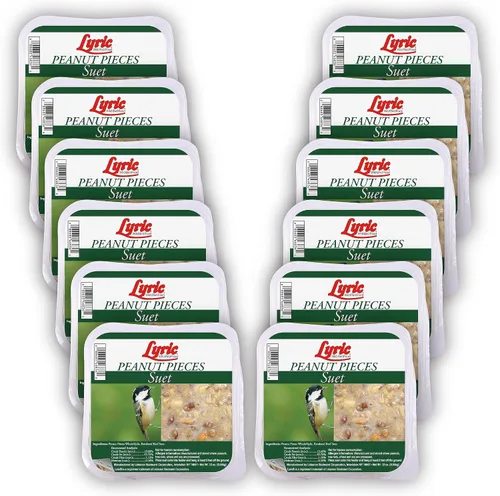Miniatura 7 de Lyric Peanut Pieces - Pasteles de sebo de alta energía para aves silvestres, 12 onzas (paquete de 12)