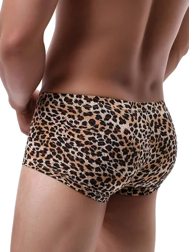 Miniatura 5 de IKINGSKY iKingksy - Calzoncillos tipo bóxer de leopardo para hombre, de tiro bajo