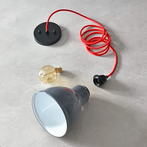 Miniatura 5 de BRIGHTTIA Kit moderno de toldo poco profundo de 5 pulgadas con herrajes, negro mate, conversión de luz colgante para enchufar a cable duro, piezas
