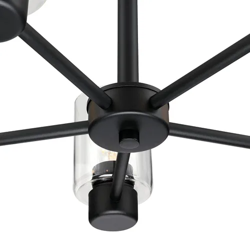 Miniatura 5 de Westinghouse 6115300 Sylvestre - Candelabro de interior transicional de cinco luces, acabado negro mate, cristal transparente