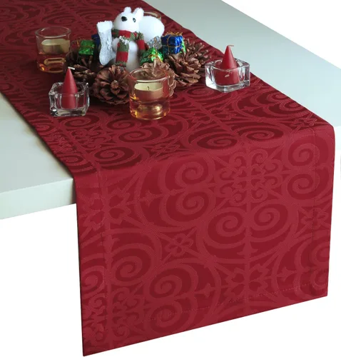 Miniatura 11 de Camino de mesa negro de 36 pulgadas, bufanda impermeable para aparador, camino de mesa de café para exteriores, elegantes caminos de mesa