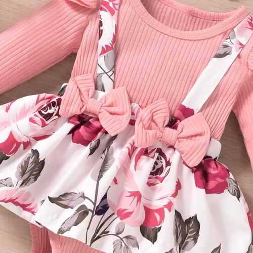 Miniatura 93 de Unutiylo Ropa de bebé recién nacida prematura con tirantes, traje de otoño e invierno, traje de manga larga con volantes