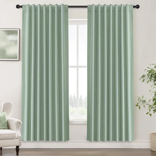Miniatura 89 de UHITECH Cortinas opacas de 35 pulgadas de largo para sala de estar, 2 paneles, cortina opaca corta para cocina para ventanas pequeñas, cortinas