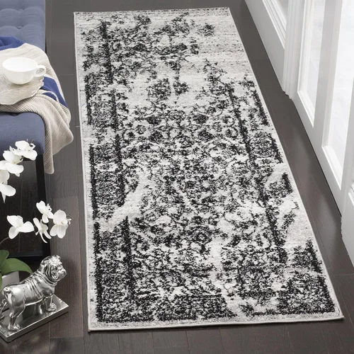 Miniatura 17 de SAFAVIEH Colección Adirondack Alfombra de Área - 4' Redonda, Marfil y Plata, Diseño Oriental Envejecido, No Desprende Pelusa y de Fácil Cuidado