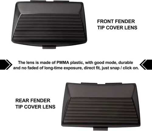 Miniatura 2 de NTHREEAUTO - Juego de lentes para luz de punta de guardabarros ahumado con cubierta para luces de guardabarros compatibles con Harley FLHR FLHT