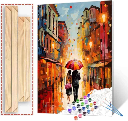 Miniatura 40 de TUMOVO Pintura por números para niñas con flores para adultos, principiantes, mujeres rodeadas de abejas, pintura acrílica por números, pintura