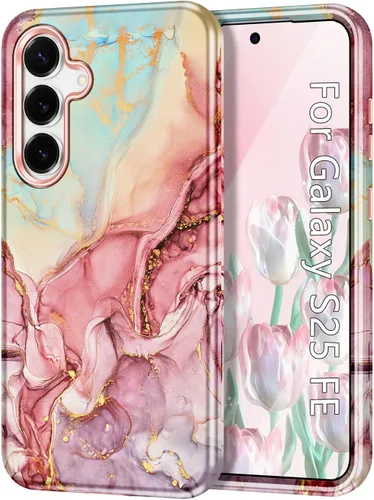 Miniatura 12 de Lamcase Funda para Galaxy S24 FE, resistente a prueba de golpes, híbrida de policarbonato duro, TPU suave, protección contra caídas de tres capas