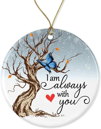 Adorno de mariposa azul – Adorno conmemorativo de Navidad – I Am Always with You – Recuerdo conmemorativo – Pérdida de un ser querido – Regalo