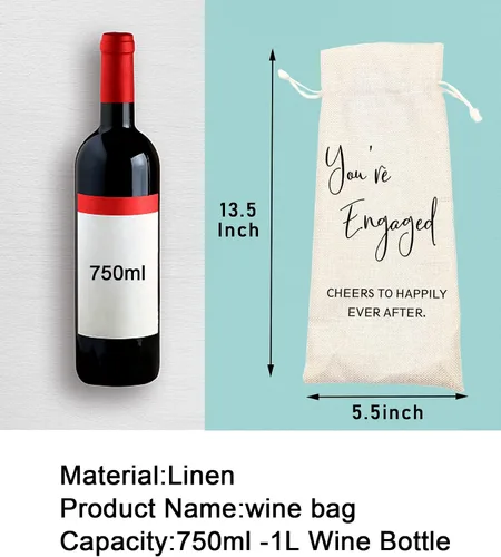 Miniatura 2 de Socive Bolsa de vino de compromiso – You're Engaged, regalos de compromiso para parejas, regalo de compromiso personalizado, regalo de novia