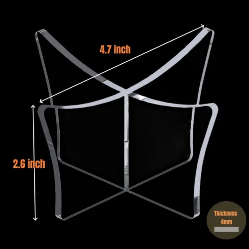 Miniatura 3 de Soporte de pelota acrílico grande HEMYLU 4.7x2.6 Pulgadas, paquete de 2 soportes de exhibición para fútbol, baloncesto, fútbol, claro, soporte