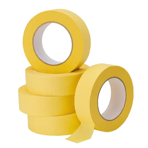 Lichamp Paquete de 5 cintas de enmascaramiento de acabado automotriz amarillo de 1.4 pulgadas x 180.4 ft, cinta de pintura para carrocería de