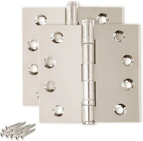 Miniatura 15 de Bisagra negra resistente para puerta, rodamiento de bolas negro mate, 4 x 4 pulgadas, resistente, juego de 2 bisagras de puerta de latón macizo
