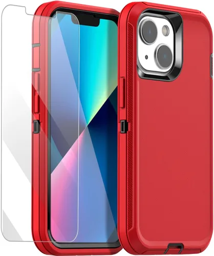 Miniatura 18 de AICase Funda para iPhone 13/iPhone 14 (6.1 pulgadas) con protector de pantalla de cristal, resistente protección contra caídas, cuerpo completo, a