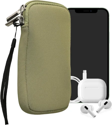 Miniatura 96 de kwmobile Funda universal para teléfono tamaño XS - 3,5/4 pulgadas - Funda de neopreno para teléfono inteligente con cremallera - Funda impermeable